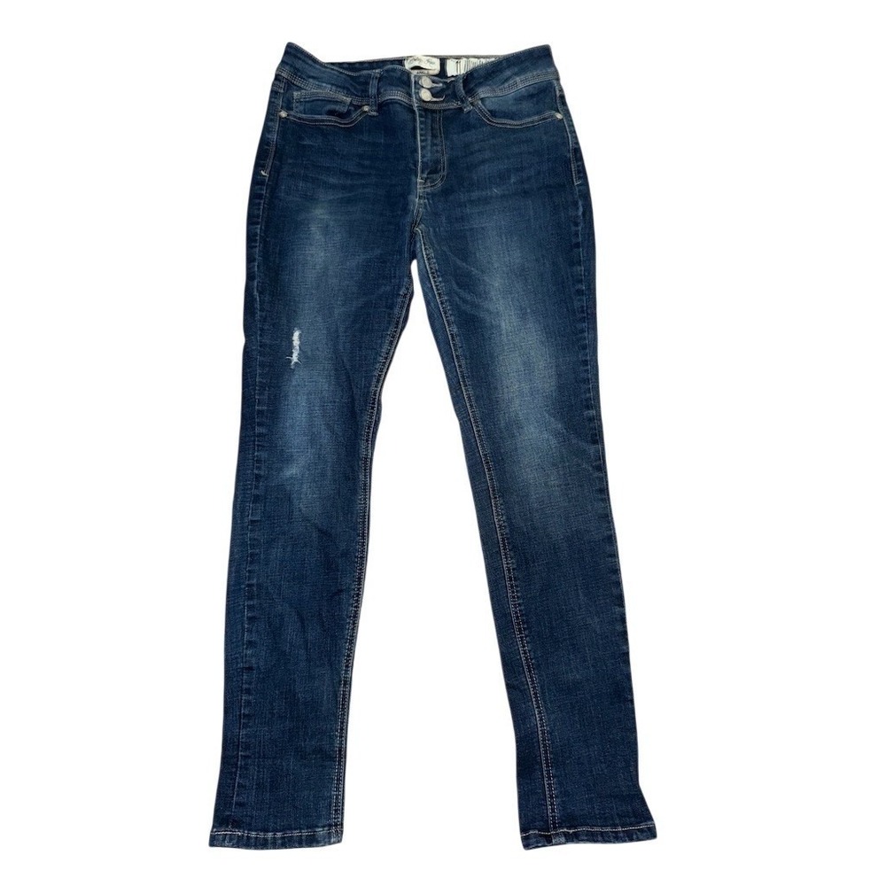 Indigo Rein Jeans Womens Size 11 Dark Wash Skinny Ankle Distressed‎ Stretch Y2K